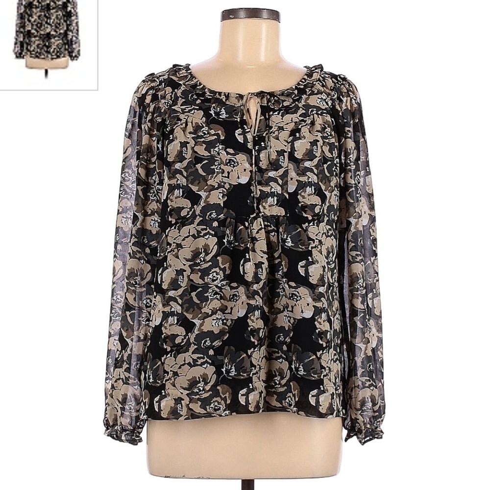 A.N.A. A New Approach Flowy Boho Bohemian Top Blouse Women's Medium M Floral EUC